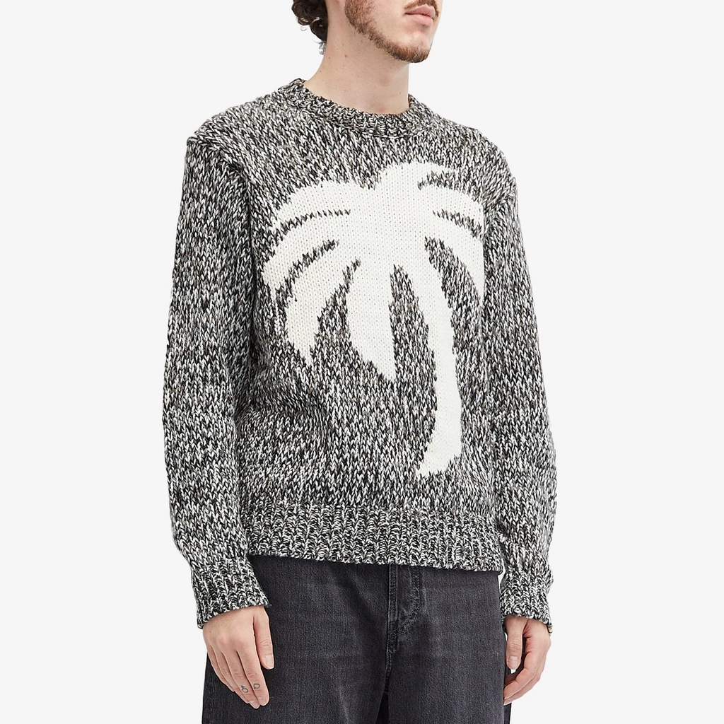 Palm Angels Men's Melange Palm Knit Grey